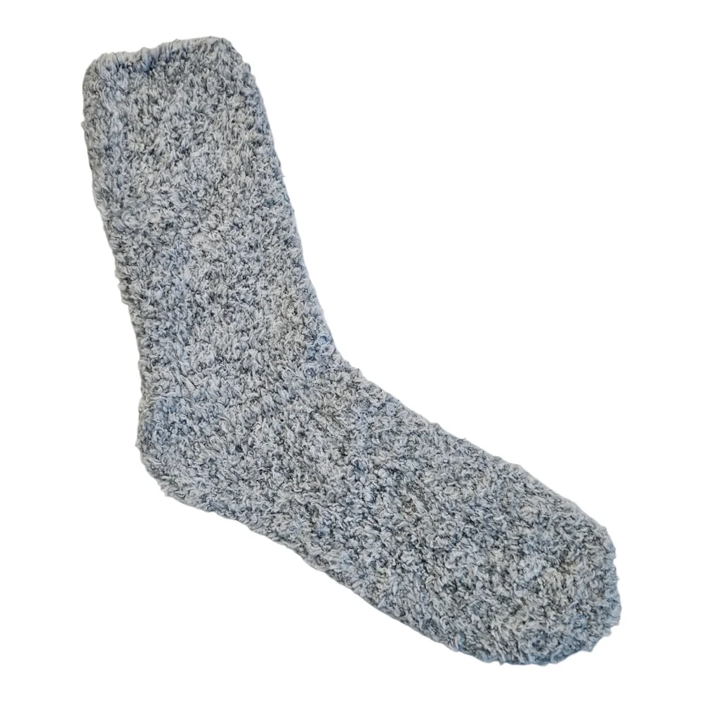 Charter Club Holiday Fuzzy Butter Socks 2-Pack Pink Dots & Gray Cozy Soft One SZ